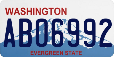 WA license plate ABO6992