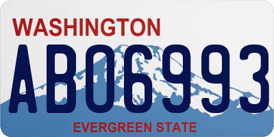 WA license plate ABO6993