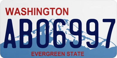 WA license plate ABO6997
