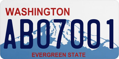 WA license plate ABO7001
