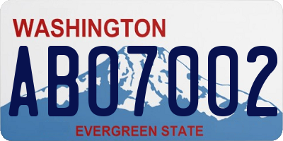 WA license plate ABO7002
