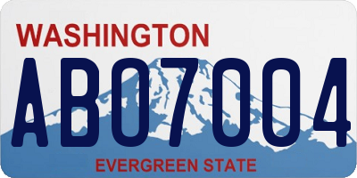 WA license plate ABO7004