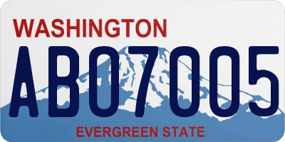 WA license plate ABO7005