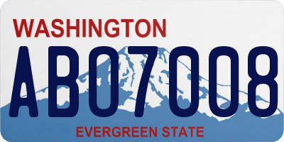 WA license plate ABO7008