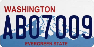 WA license plate ABO7009