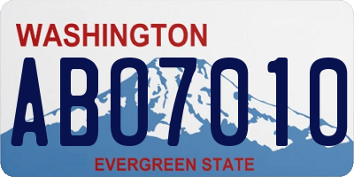WA license plate ABO7010