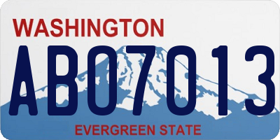 WA license plate ABO7013