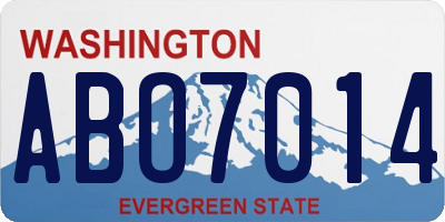 WA license plate ABO7014
