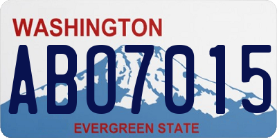 WA license plate ABO7015