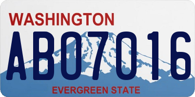 WA license plate ABO7016