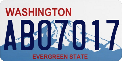 WA license plate ABO7017