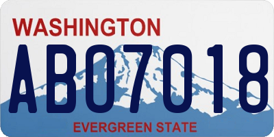 WA license plate ABO7018
