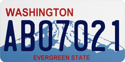 WA license plate ABO7021