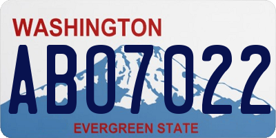 WA license plate ABO7022