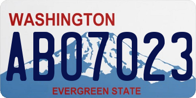 WA license plate ABO7023