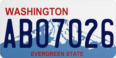 WA license plate ABO7026