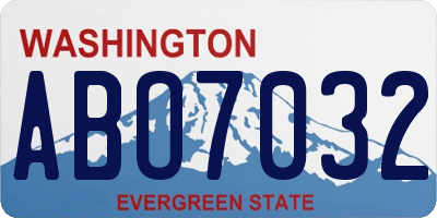 WA license plate ABO7032