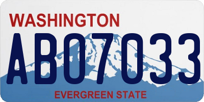 WA license plate ABO7033