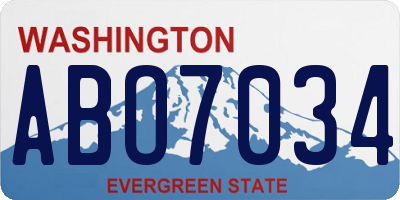 WA license plate ABO7034