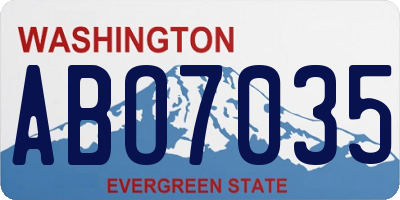WA license plate ABO7035