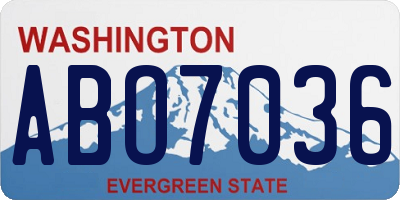 WA license plate ABO7036