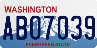 WA license plate ABO7039