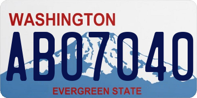 WA license plate ABO7040