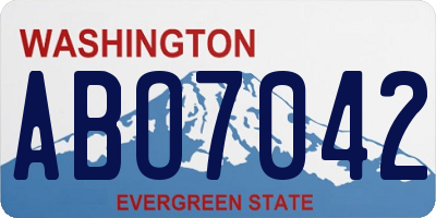 WA license plate ABO7042