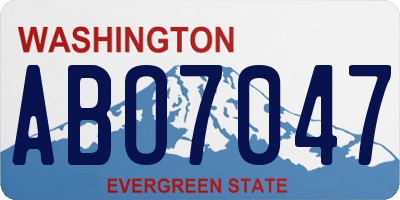WA license plate ABO7047