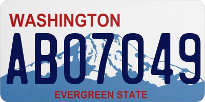 WA license plate ABO7049