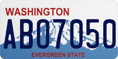 WA license plate ABO7050