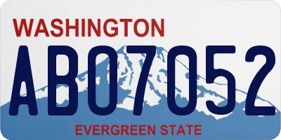 WA license plate ABO7052