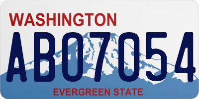 WA license plate ABO7054