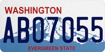 WA license plate ABO7055
