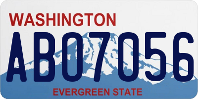 WA license plate ABO7056