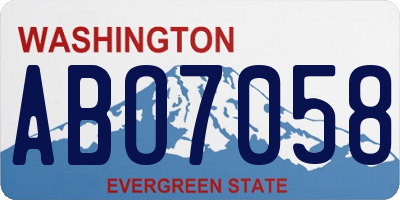WA license plate ABO7058