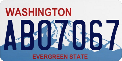 WA license plate ABO7067