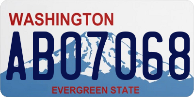 WA license plate ABO7068