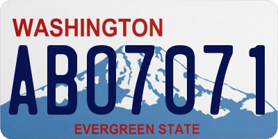 WA license plate ABO7071