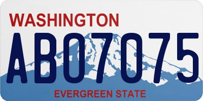 WA license plate ABO7075