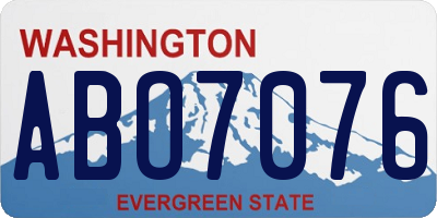 WA license plate ABO7076