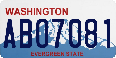 WA license plate ABO7081