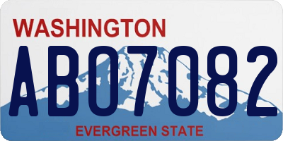 WA license plate ABO7082
