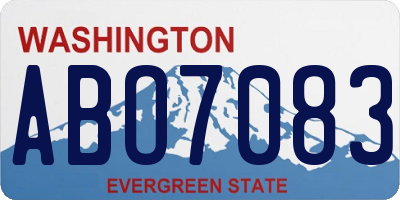 WA license plate ABO7083