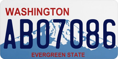 WA license plate ABO7086