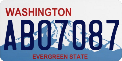 WA license plate ABO7087
