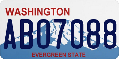 WA license plate ABO7088