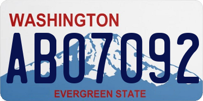 WA license plate ABO7092
