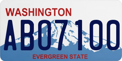 WA license plate ABO7100