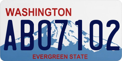 WA license plate ABO7102